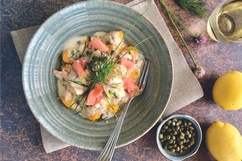 Gnocchi With Creamy Hot Smoked Salmon & Herb Sauce