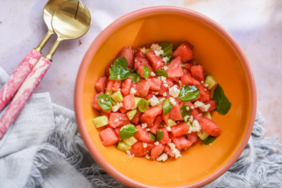 Watermelon, Cucumber & Feta Salad