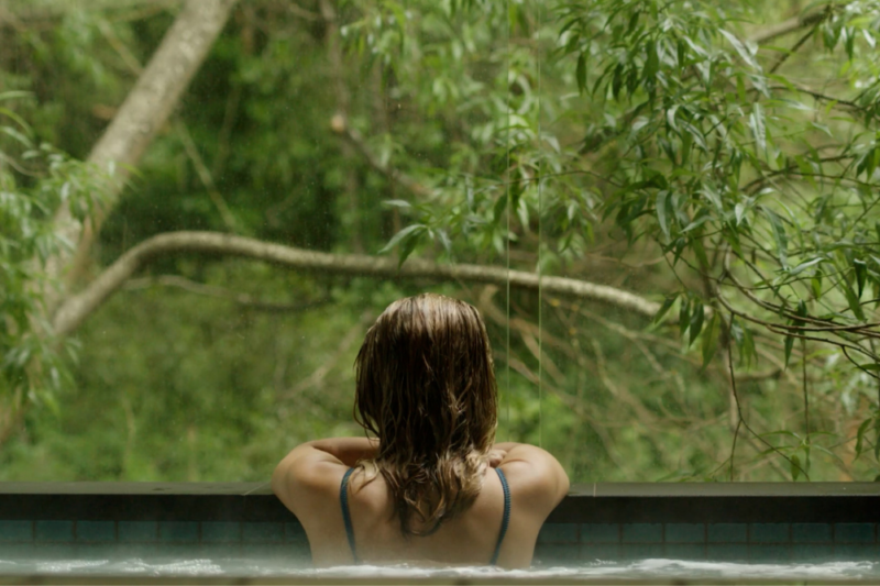 Lady in hot spring